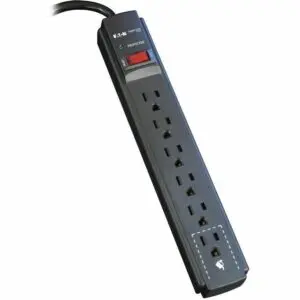 Eaton Tripp Lite Series Protect It! 6-Outlet Surge Protector, 6 ft. Cord, 900 Joules, Diagnostic LED, Black Housing
