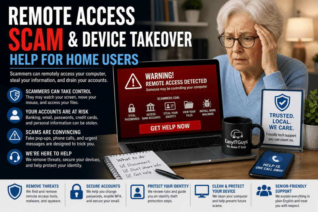 remote access scam device takeover help