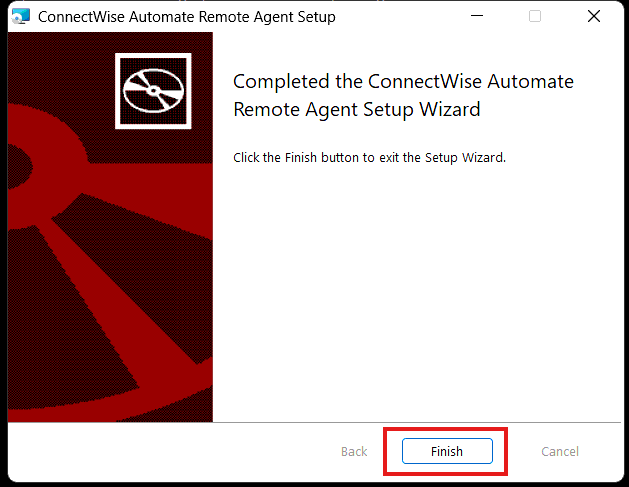 EasyITGuys Agent Installation Guide for Windows 9 13. INSTALL Click Finish to close the install wizard
