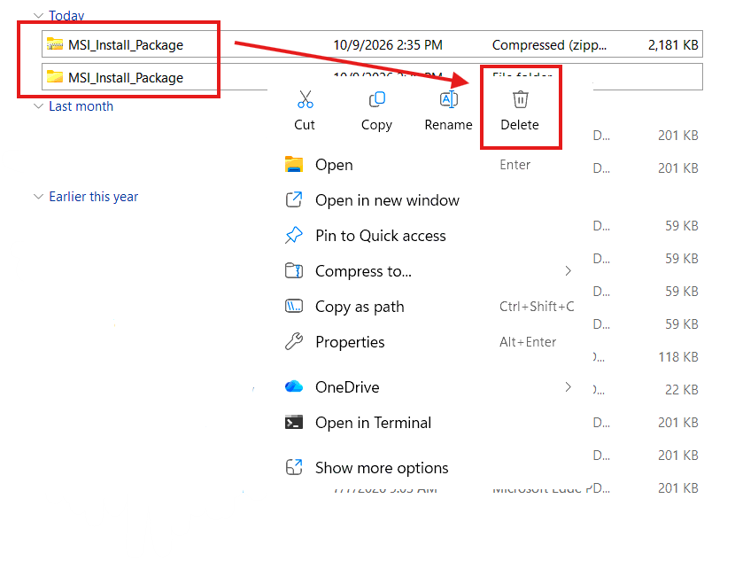 EasyITGuys Agent Installation Guide for Windows 16 16. Cleanup Right click and delete