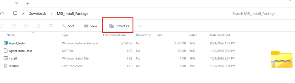 EasyITGuys Agent Installation Guide for Windows 3 3. EXTRACT Start the process with extract all