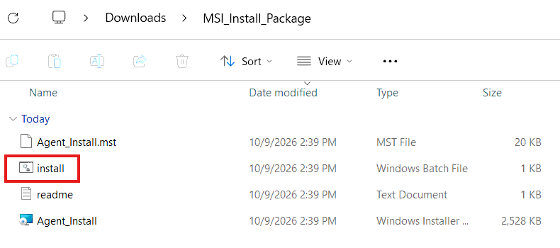 EasyITGuys Agent Installation Guide for Windows 5 5. INSTALL Find the install.bat file