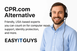 A friendly EasyITGuys support professional ready to assist (all our technicians are native English-speaking experts