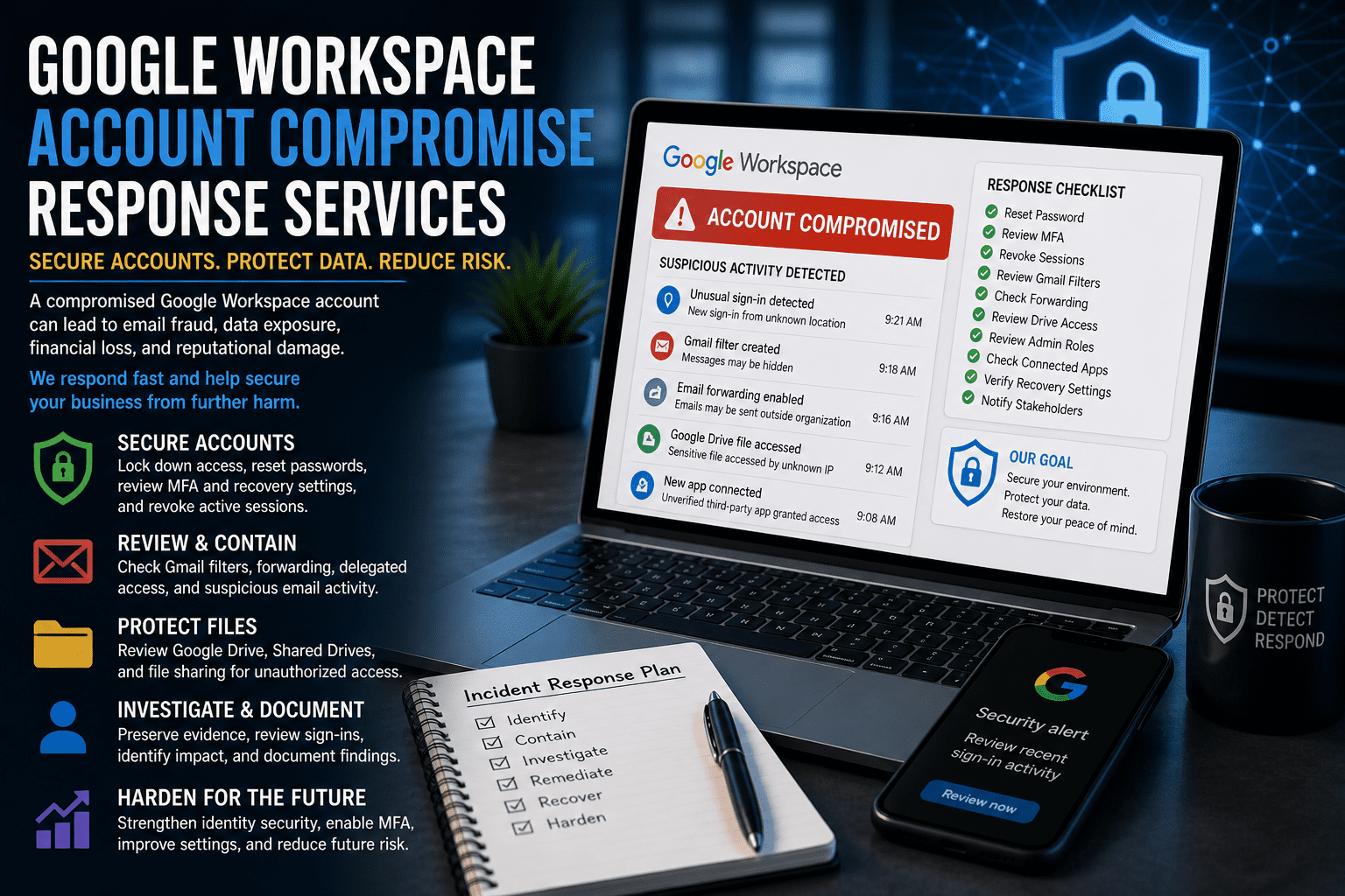 Google Workspace Account Compromise Response Services | EasyITGuys